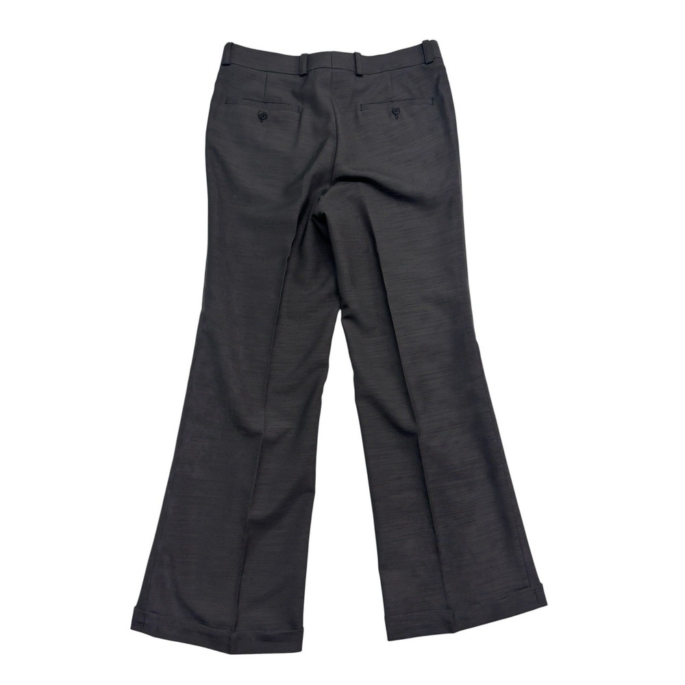 NEW vtg Bespoke Tailored 32x20 Charcoal Silk Pants Trousers Wide Leg Pleated - Picture 6 of 9